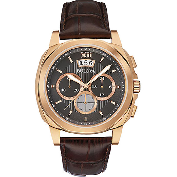 Men's Bulova Chronograph Strap Watch with Black Dial (Model
