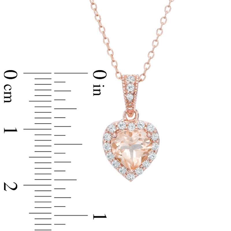 Main Image 3 of Pink Quartz Doublet and Lab-Created White Sapphire Three Piece Set in Sterling Silver with 18K Rose Gold Plate