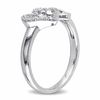 Thumbnail Image 1 of 0.10 CT. T.W. Diamond Double Heart Outline Ring in Sterling Silver