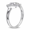 0.10 CT. T.W. Diamond Double Heart Outline Ring in Sterling Silver