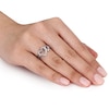 0.10 CT. T.W. Diamond Double Heart Outline Ring in Sterling Silver