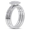 Thumbnail Image 2 of 0.31 CT. T.W. Diamond Square Frame Cluster Three Piece Bridal Set in 10K White Gold