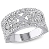 Thumbnail Image 1 of 0.24 CT. T.W. Diamond Vintage-Style Beaded Ring in Sterling Silver