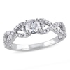 Thumbnail Image 1 of 0.69 CT. T.W. Diamond Twist Shank Ring in 14K White Gold