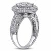 Thumbnail Image 2 of 1.99 CT. T.W. Diamond Cluster Double Frame Ring in 10K White Gold