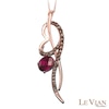 Thumbnail Image 0 of Le Vian® Raspberry Rhodolite™ and Chocolate Quartz™ Heart Pendant in 14K Strawberry Gold™