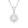 Thumbnail Image 1 of 0.25 CT. T.W. Canadian Certified Diamond Starburst Pendant in 14K White Gold (I/I2)
