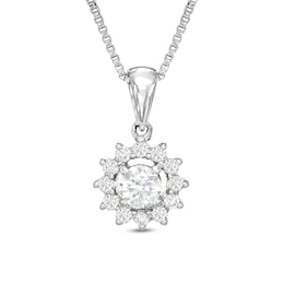 0.25 CT. T.W. Canadian Certified Diamond Starburst Pendant in 14K White Gold (I/I2)
