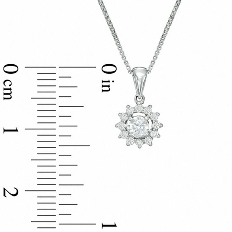Main Image 2 of 0.25 CT. T.W. Canadian Certified Diamond Starburst Pendant in 14K White Gold (I/I2)