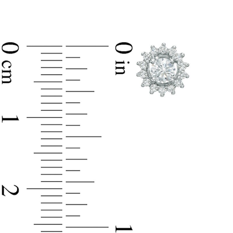 Main Image 2 of 0.50 CT. T.W. Canadian Certified Diamond Starburst Earrings in 14K White Gold (I/I2)