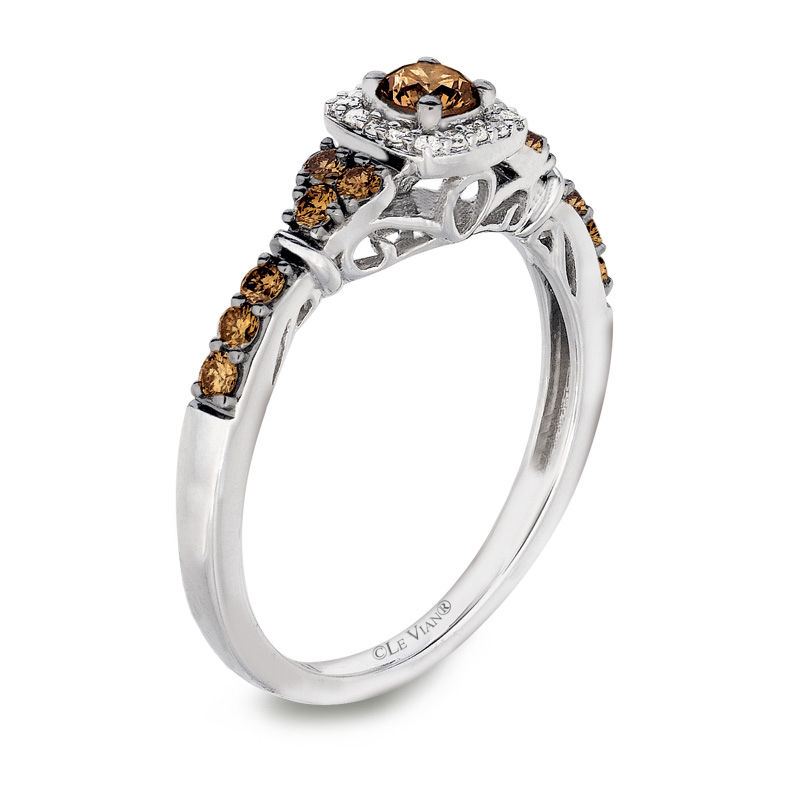 Le Vian Chocolate DiamondsÂ® 0.51 CT. T.W. Diamond Frame Engagement Ring in 14K Vanilla Goldâ¢