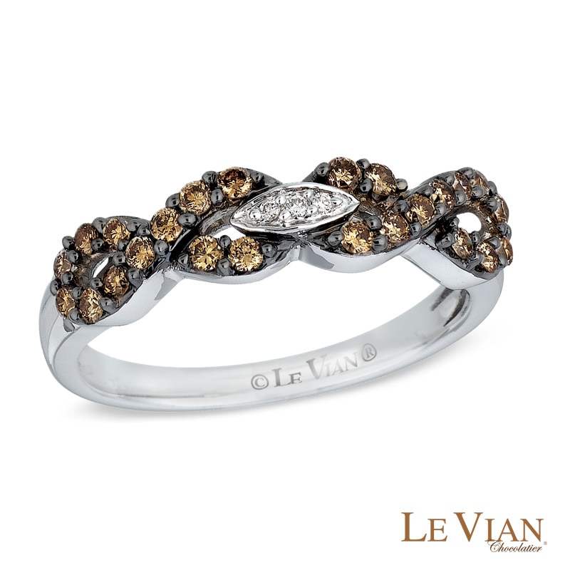 Le Vian Chocolate Diamonds® 0.39 CT. T.W. Diamond Double Infinity Band in 14K Vanilla Gold™