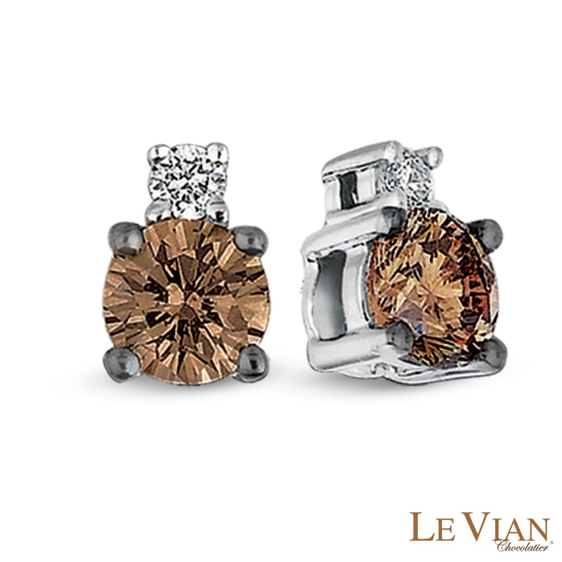 Le Vian Chocolate Diamonds® 0.33 CT. T.W. Diamond Stud Earrings in 14K Vanilla Gold™|Peoples Jewellers