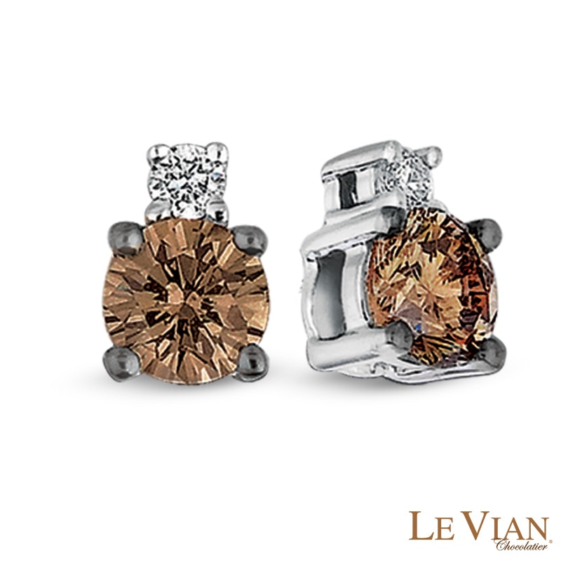 Main Image 1 of Le Vian Chocolate Diamonds® 0.33 CT. T.W. Diamond Stud Earrings in 14K Vanilla Gold™