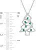 Thumbnail Image 1 of 0.13 CT. T.W. Green and White Diamond Christmas Tree Pendant in Sterling Silver