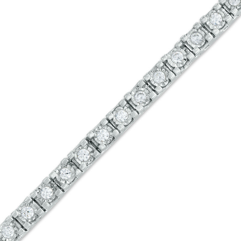 Main Image 1 of 2.00 CT. T.W. Diamond Tennis Bracelet in Sterling Silver - 7.25"