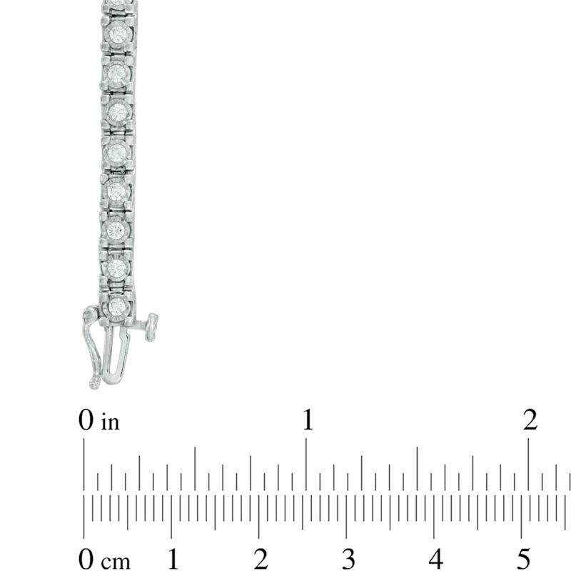 Main Image 2 of 2.00 CT. T.W. Diamond Tennis Bracelet in Sterling Silver - 7.25"