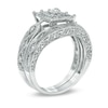 0.20 CT. T.W. Diamond Cascading Bridal Set in Sterling Silver