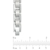 Thumbnail Image 1 of Men's 0.10 CT. T.W. Diamond Grey Carbon fibre ID Bracelet in Stainless Steel - 8.5"