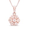 Thumbnail Image 1 of Morganite Flower Pendant in 10K Rose Gold