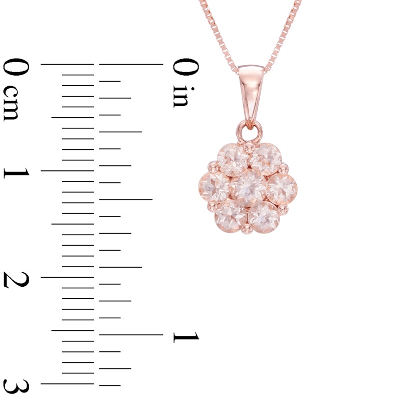 Morganite Flower Pendant in 10K Rose Gold