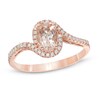 Thumbnail Image 1 of Oval Morganite and 0.14 CT. T.W. Diamond Ring in 10K Rose Gold