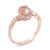 Thumbnail Image 2 of Oval Morganite and 0.14 CT. T.W. Diamond Ring in 10K Rose Gold