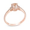 Oval Morganite and Diamond Accent Ring in 10K Rose Gold