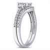 1.00 CT. T.W. Quad Princess-Cut Diamond Three Stone Bridal Set in 14K White Gold