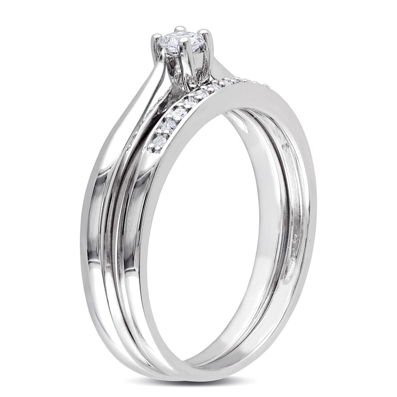 0.15 CT. T.W. Diamond Bridal Set in Sterling Silver