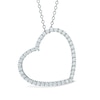 Thumbnail Image 0 of Lab-Created White Sapphire Tilted Heart Pendant in Sterling Silver