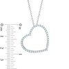 Thumbnail Image 1 of Lab-Created White Sapphire Tilted Heart Pendant in Sterling Silver