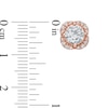 Thumbnail Image 3 of Lab-Created White Sapphire Vintage-Style Pendant and Stud Earrings Set in Sterling Silver with 18K Rose Gold Plate