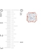 8.0mm White Lab-Created Sapphire Soliatire Stud Earrings in Sterling Silver with 18K Rose Gold Plate
