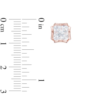 8.0mm Lab-Created White Sapphire Stud Earrings in Sterling Silver with 18K Gold Plate