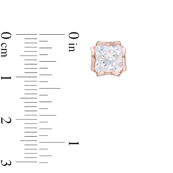 8.0mm Lab-Created White Sapphire Stud Earrings in Sterling Silver with 18K Gold Plate