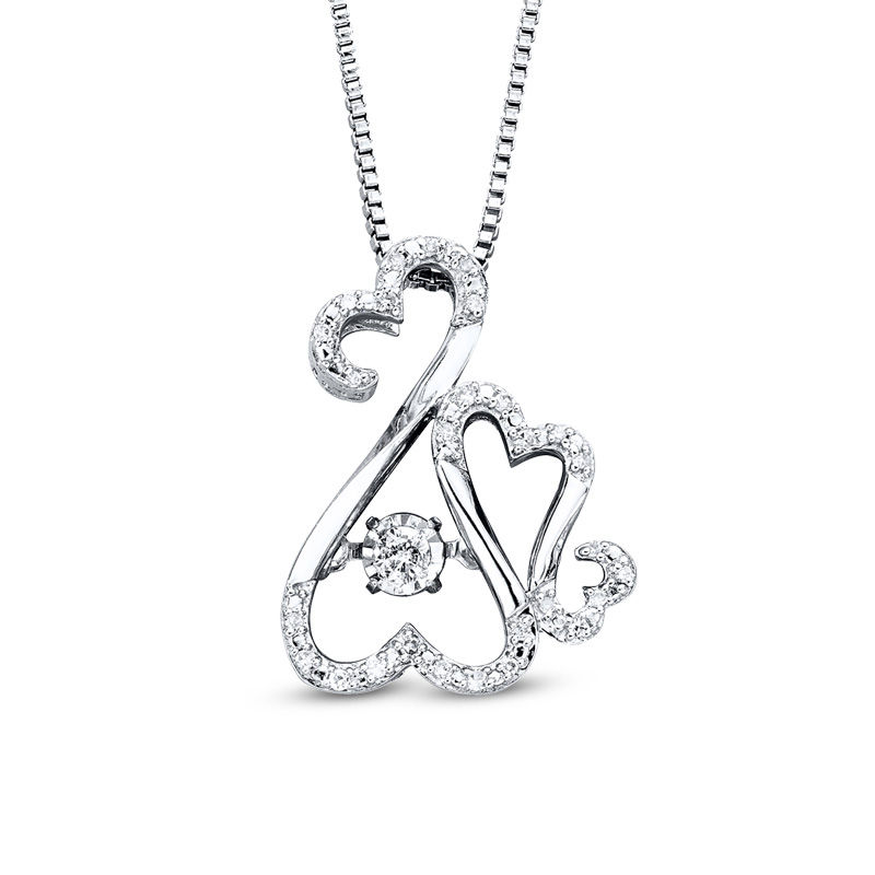 Open Hearts Rhythm by Jane Seymour™ 0.10 CT. T.W. Diamond Motherly Love Pendant in Sterling Silver