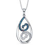 Thumbnail Image 1 of Open Hearts Waves by Jane Seymour™ 0.15 CT. T.W. Diamond Teardrop Pendant in Sterling Silver