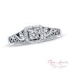Thumbnail Image 1 of Open Hearts by Jane Seymour™ 0.10 CT. T.W. Diamond Square Frame Ring in Sterling Silver