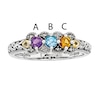 Thumbnail Image 1 of Mother's Simulated Birthstone and Diamond Accent Ring in Sterling Silver and 14K Gold (3 Stones)