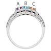 Thumbnail Image 2 of Mother's Simulated Birthstone and Diamond Accent Ring in Sterling Silver and 14K Gold (3 Stones)