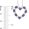 Thumbnail Image 2 of Amethyst and Lab-Created White Sapphire Heart Pendant in 10K White Gold
