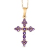 Thumbnail Image 1 of Amethyst Cross Pendant in Sterling Silver and 18K Gold Plate