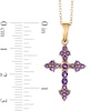 Thumbnail Image 2 of Amethyst Cross Pendant in Sterling Silver and 18K Gold Plate