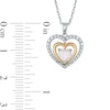 Thumbnail Image 2 of 6.0mm Heart-Shaped Lab-Created Opal and White Lab-Created Sapphire Heart Pendant in Sterling Silver with 14K Gold Plate