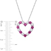 Lab-Created Ruby and White Sapphire Heart Pendant in 10K White Gold