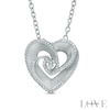 Thumbnail Image 0 of Vera Wang Love Collection 0.19 CT. T.W. Diamond Rose Inspired Heart Pendant in Sterling Silver