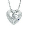 Thumbnail Image 2 of Vera Wang Love Collection 0.19 CT. T.W. Diamond Rose Inspired Heart Pendant in Sterling Silver