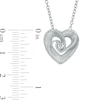 Thumbnail Image 2 of Vera Wang Love Collection 0.19 CT. T.W. Diamond Rose Inspired Heart Pendant in Sterling Silver