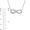 Thumbnail Image 1 of Lab-Created White Sapphire Infinity with Heart Necklace in Sterling Silver and 14K Rose Gold Plate - 16.5"